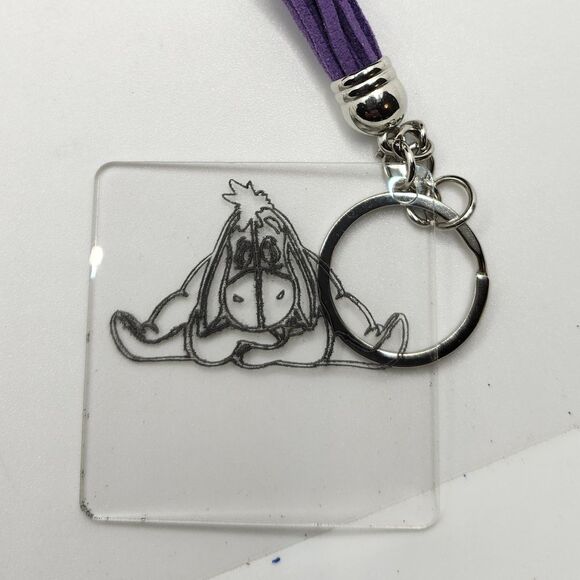 Handmade Donkey Purple and Silver Keychain, Bag Charm,  Zipper Pull with Tassel - Picture 1 of 9